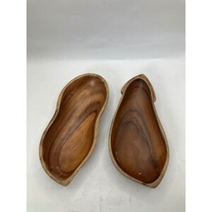 Artisan Crafted Exotic Wood Decorative Bowls Set Unique Shapes